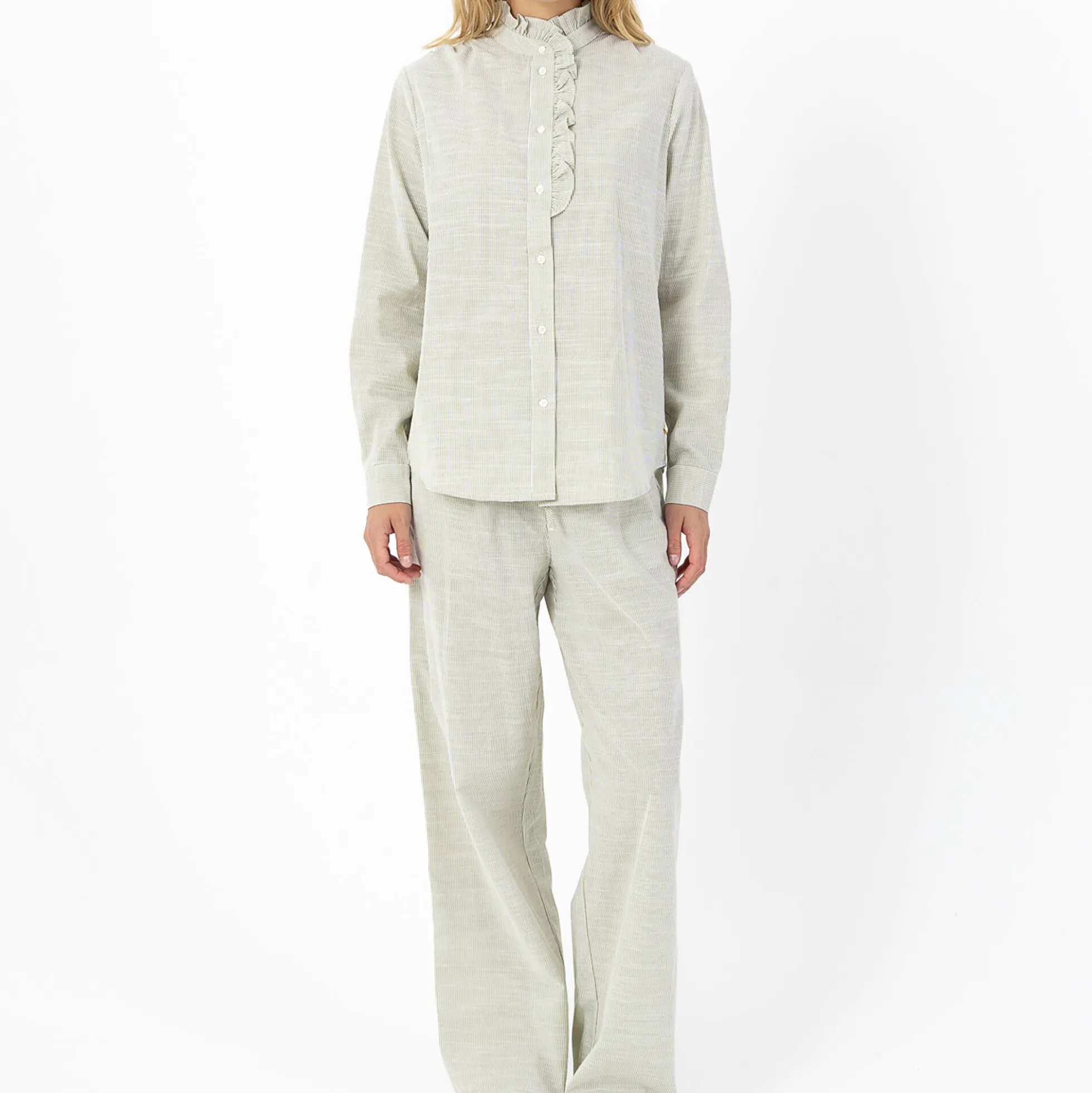 GWEN long pants, green stripe