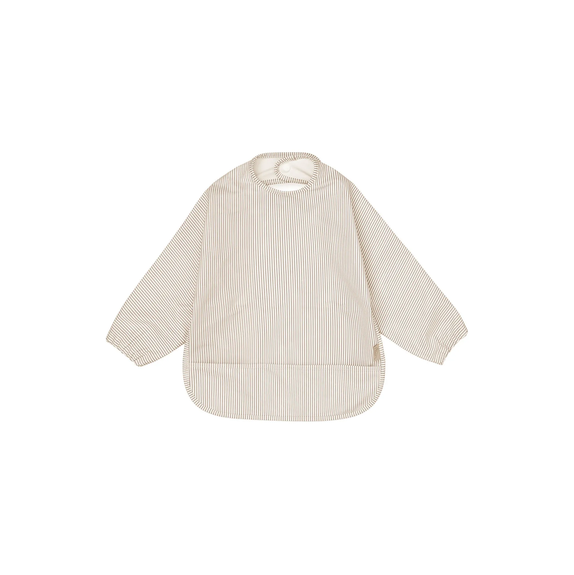 Hagesmæk med ærmer, classic stripes camel