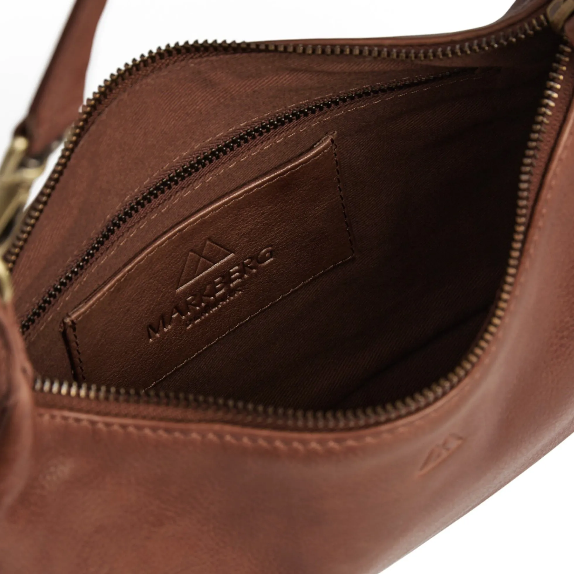HaydenMBG Crossb. Bag Soft V., cognac w/br. gold