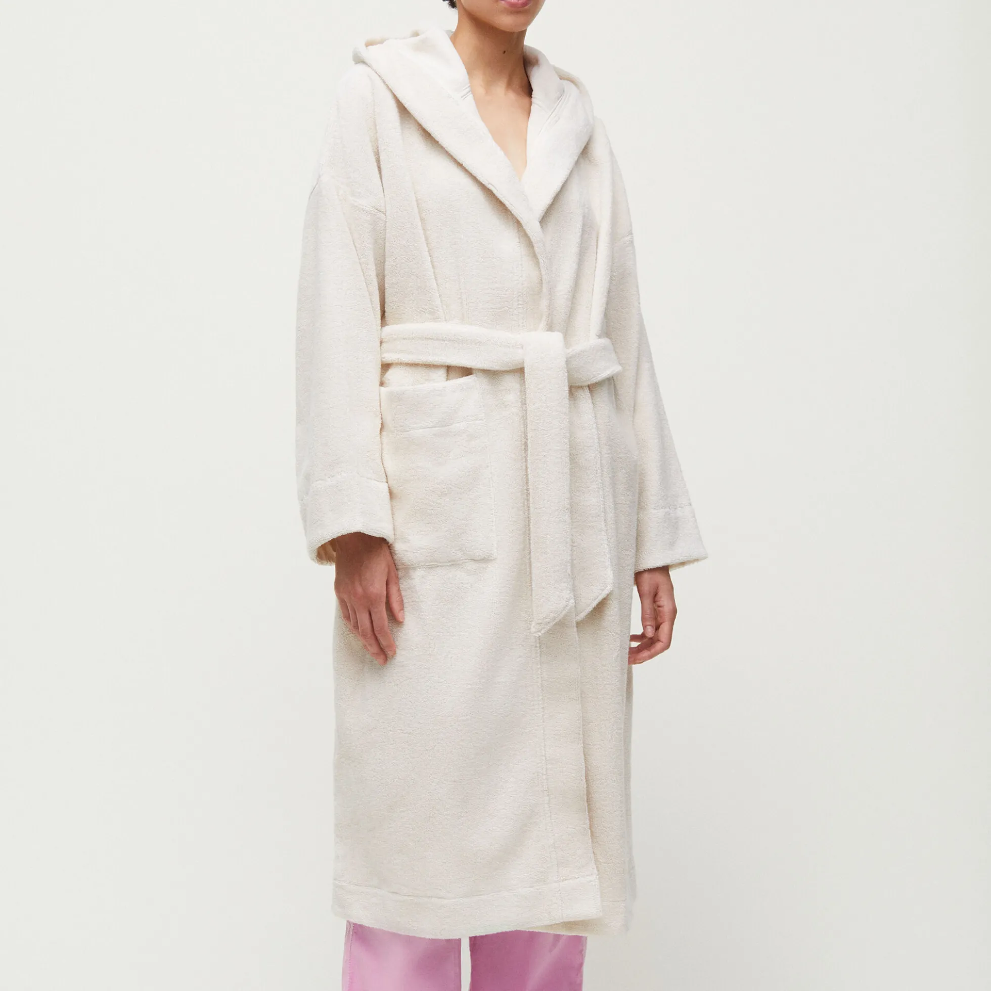 Hooded Bathrobe Terry, pure ecru