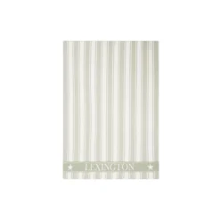 Icons Cotton Twill Waffle Striped Kitchen Towel, sage green/white