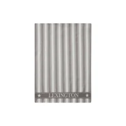 Icons Cotton Twill Waffle Striped Kitchen Towel, gray/white