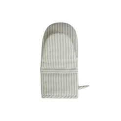 Icons Herringbone Striped Mitten, sage green/white