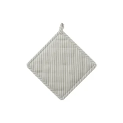 Icons Herringbone Striped Potholder, sage green/white