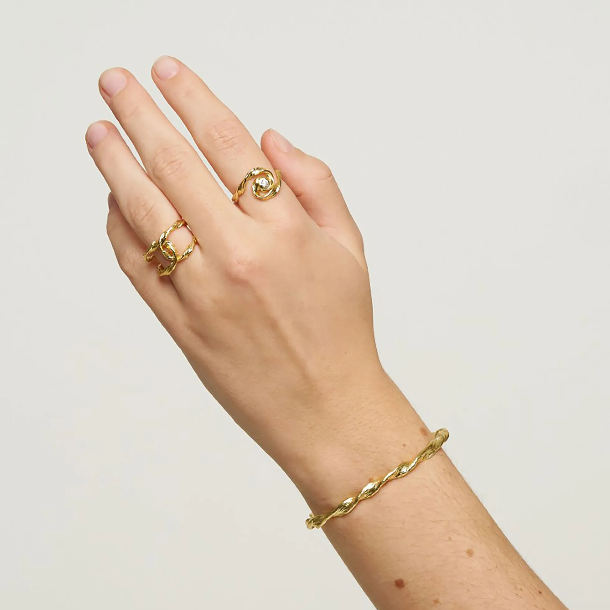 Idun Double Ring, forgyldt