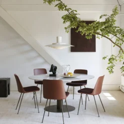 In Between SK20 Dining Table, matt black/bianca carrara marble