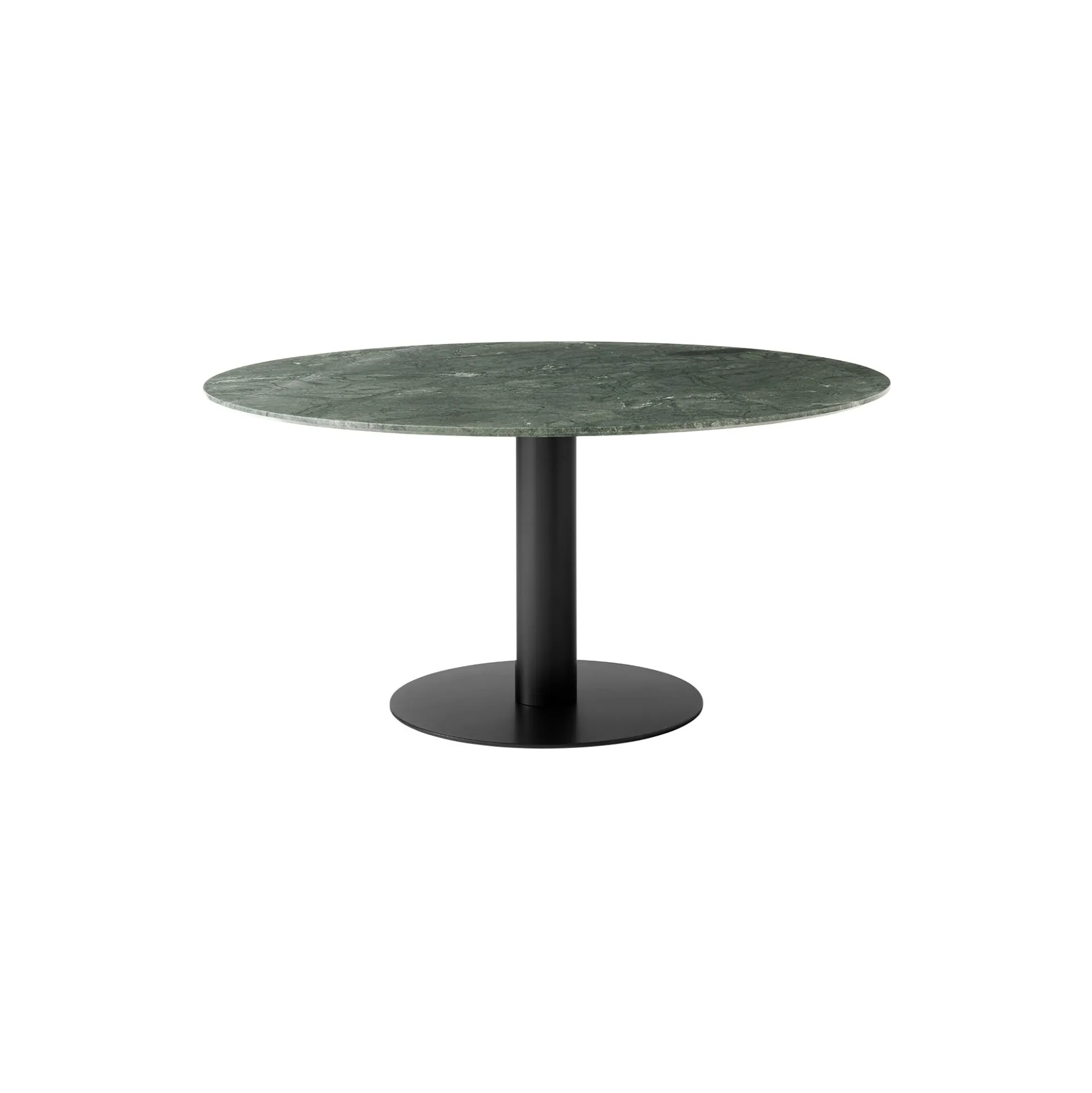 In Between SK20 Dining Table, matt black/verde guatemala marble
