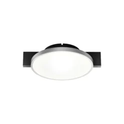 INLAY ROUND C1 loft-/væglampe, matt black/satin silver