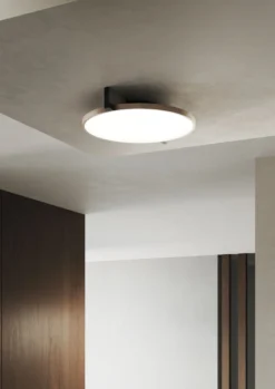 INLAY ROUND C2 loft-/væglampe, matt black/satin gold