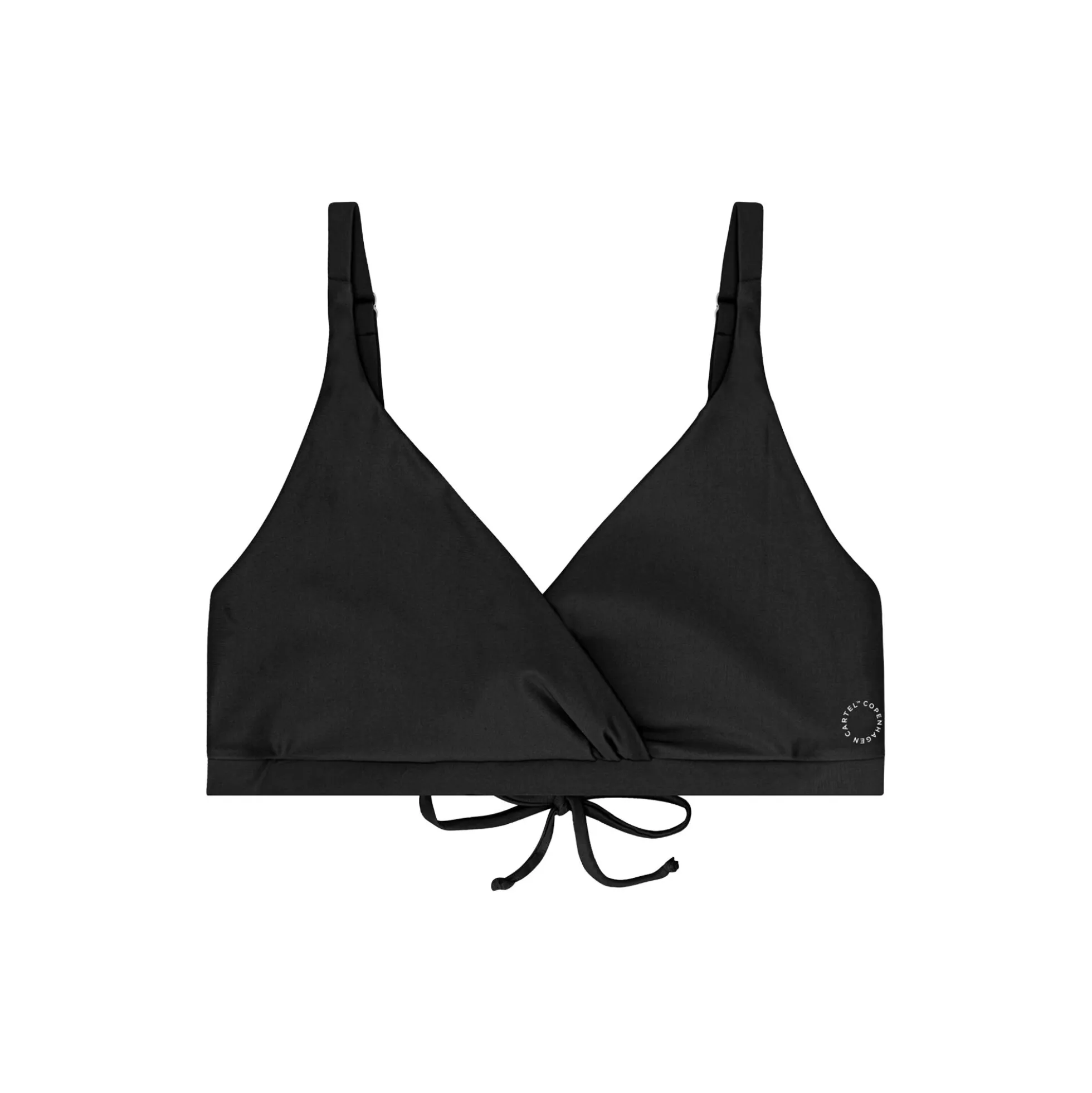 Istana Draped Bikini Top, nero