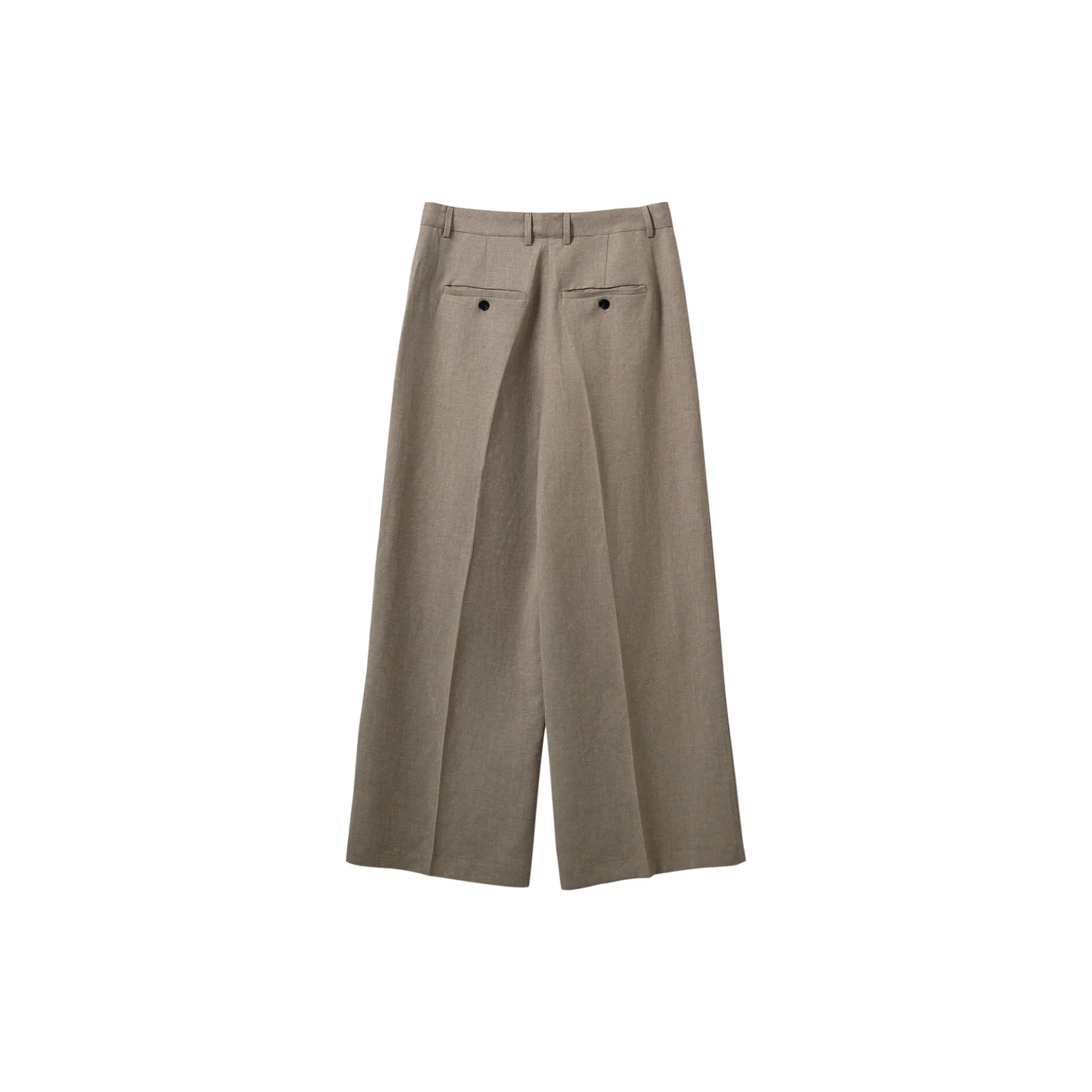 IZRASW LINEN MIX TROUSERS, dark sand