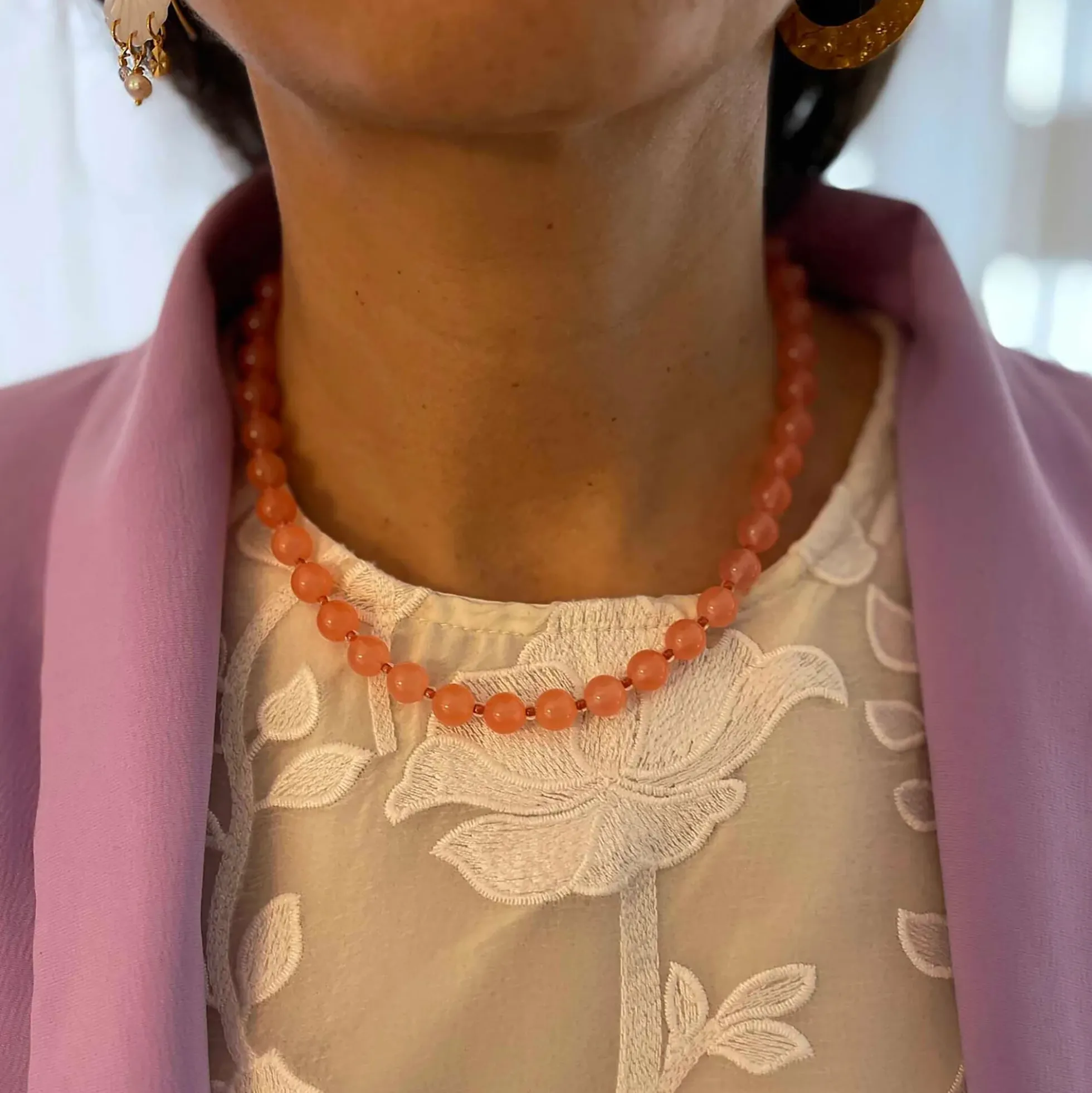 Jasmine small halskæde, peach