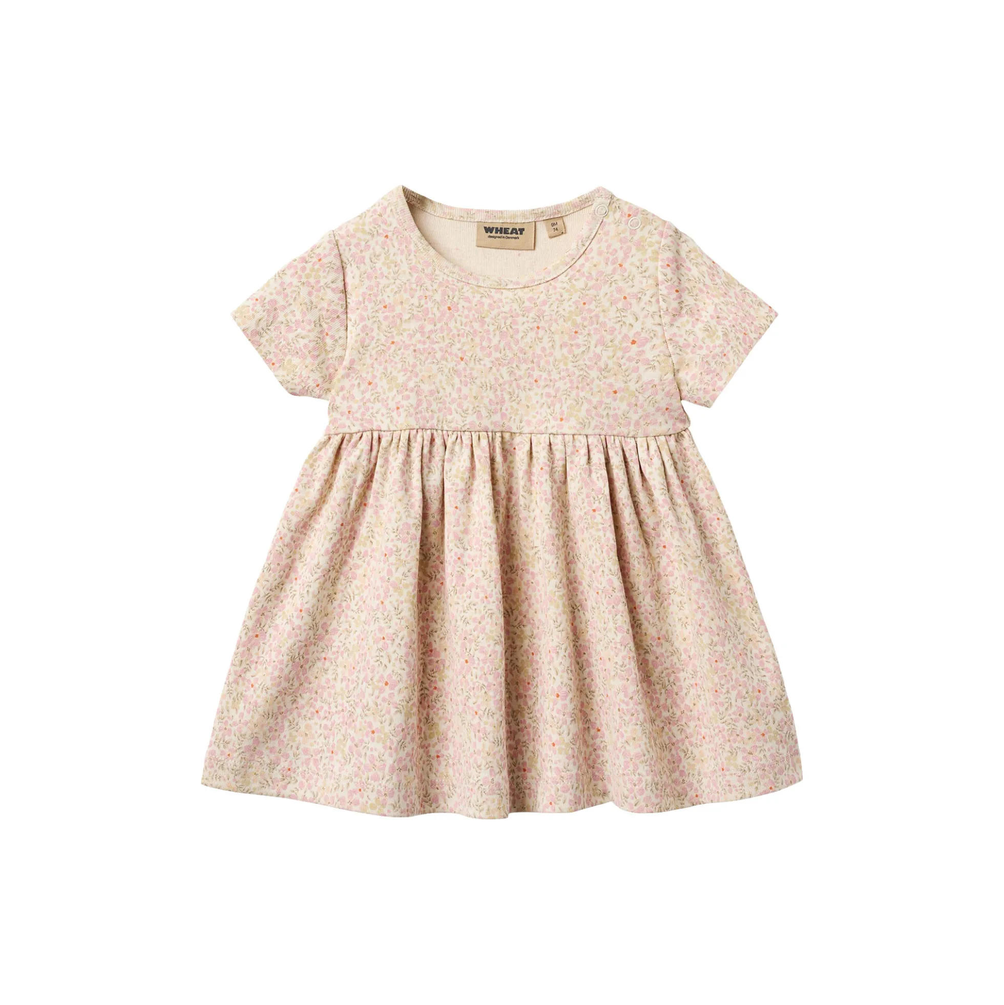 Jersey Dress S/S Nova, coral flowers