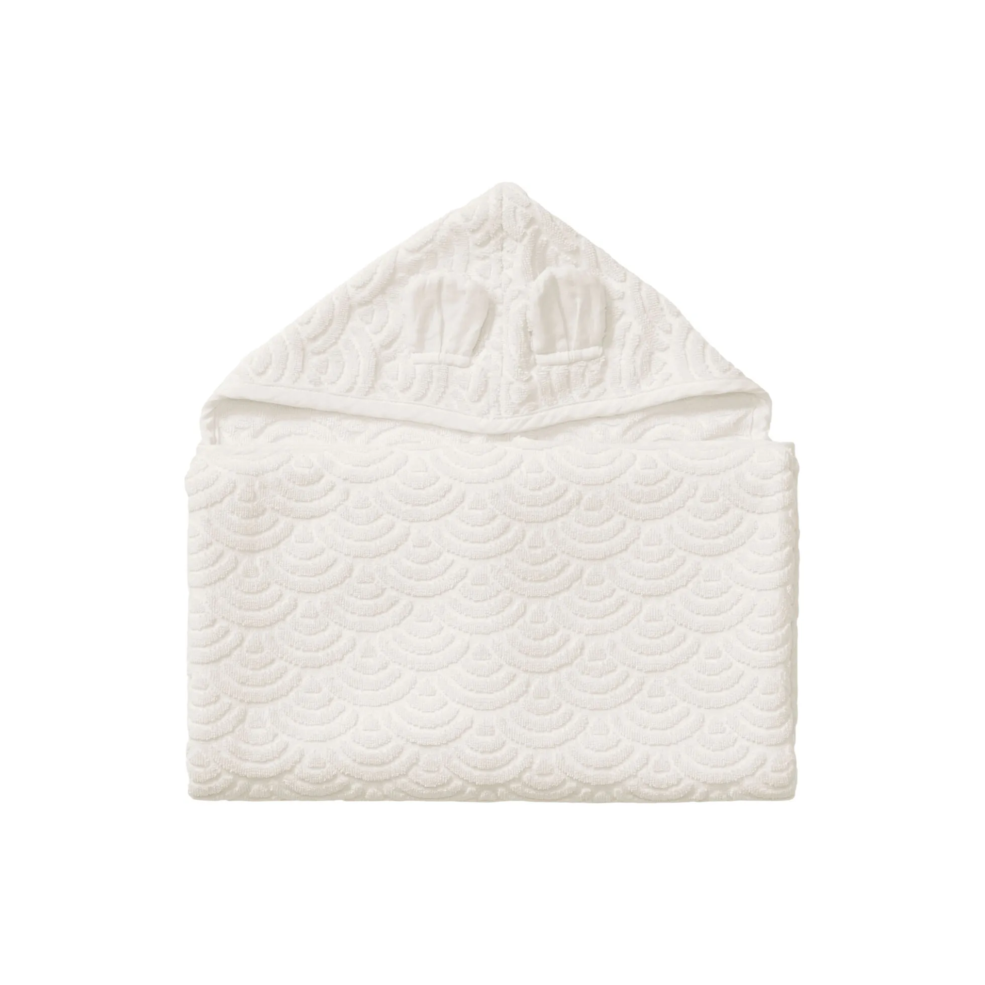 Junior håndklæde med hætte og ører, off-white