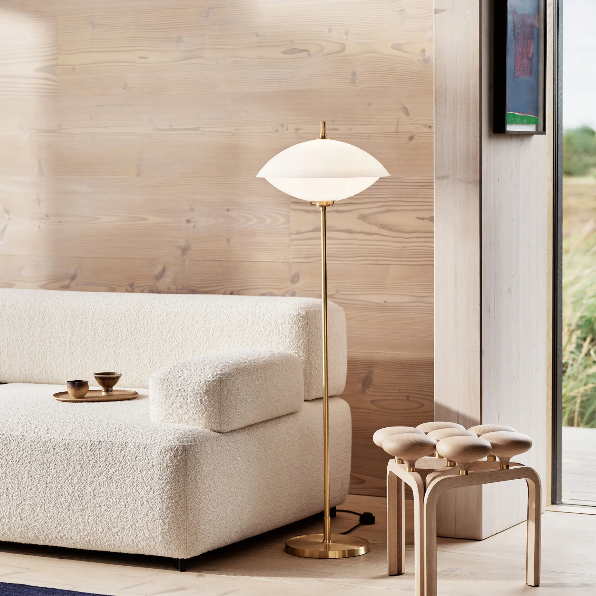 JU01 Utzon skammel, white oiled beech
