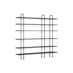 Keen Shelving, black brass/ash veneer