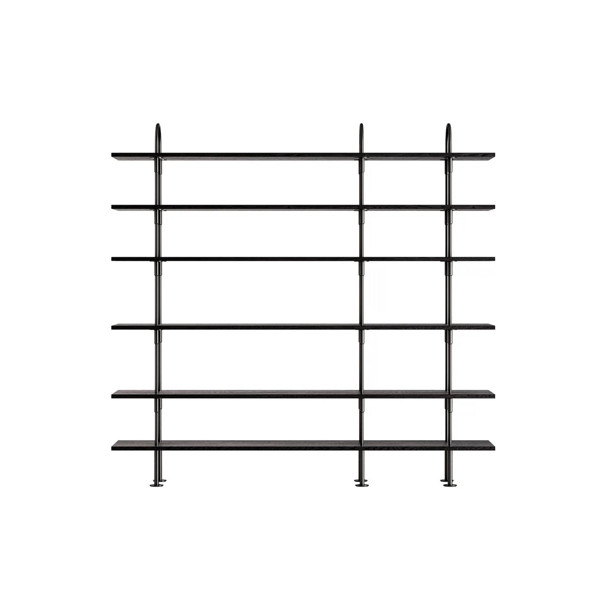 Keen Shelving, black brass/ash veneer