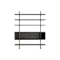 Keen Shelving, black brass/ash veneer
