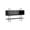 Keen Shelving, black brass/ash veneer