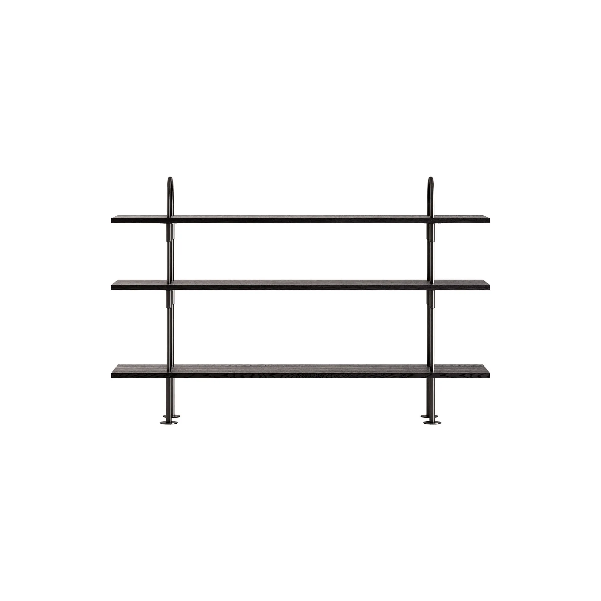 Keen Shelving, black brass/ash veneer