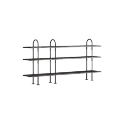 Keen Shelving, black brass/ash veneer