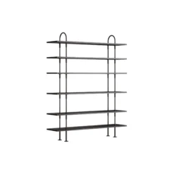 Keen Shelving, black brass/ash veneer