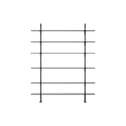 Keen Shelving, black brass/smoked tempered glass