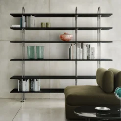 Keen Shelving, steel/ash veneer