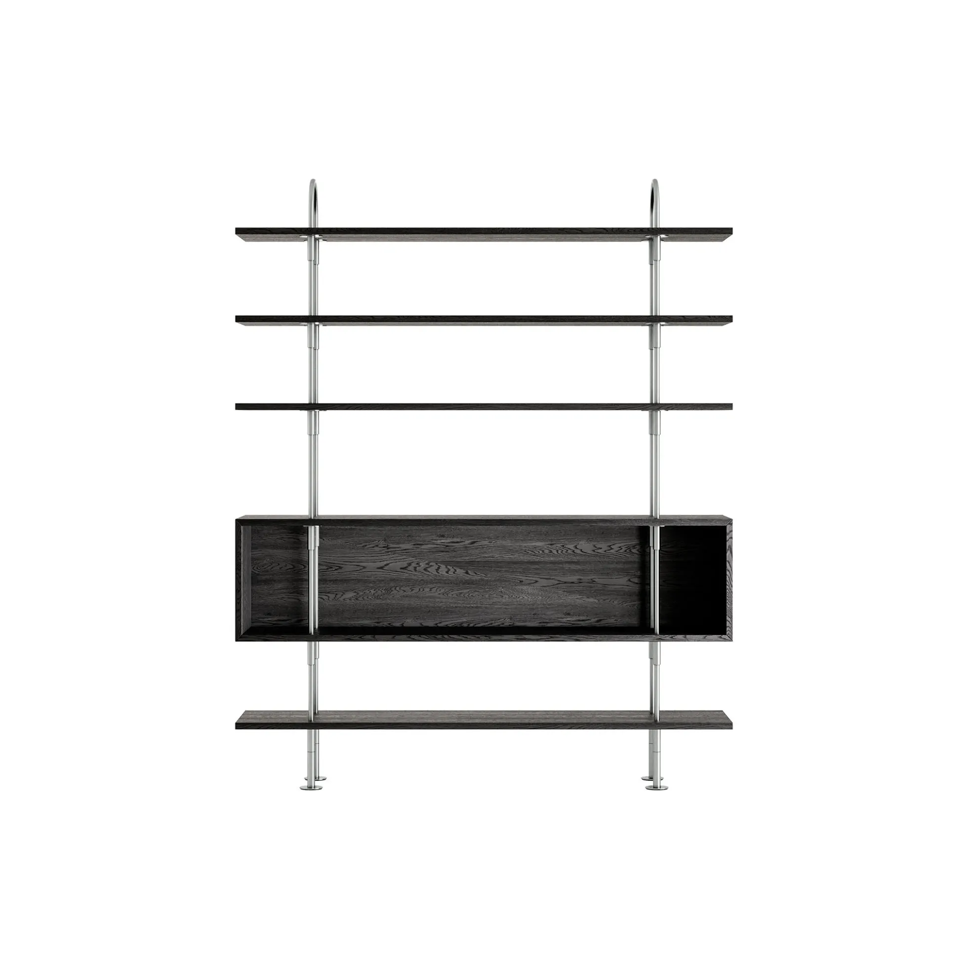 Keen Shelving, steel/ash veneer