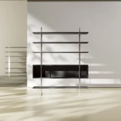 Keen Shelving, steel/ash veneer