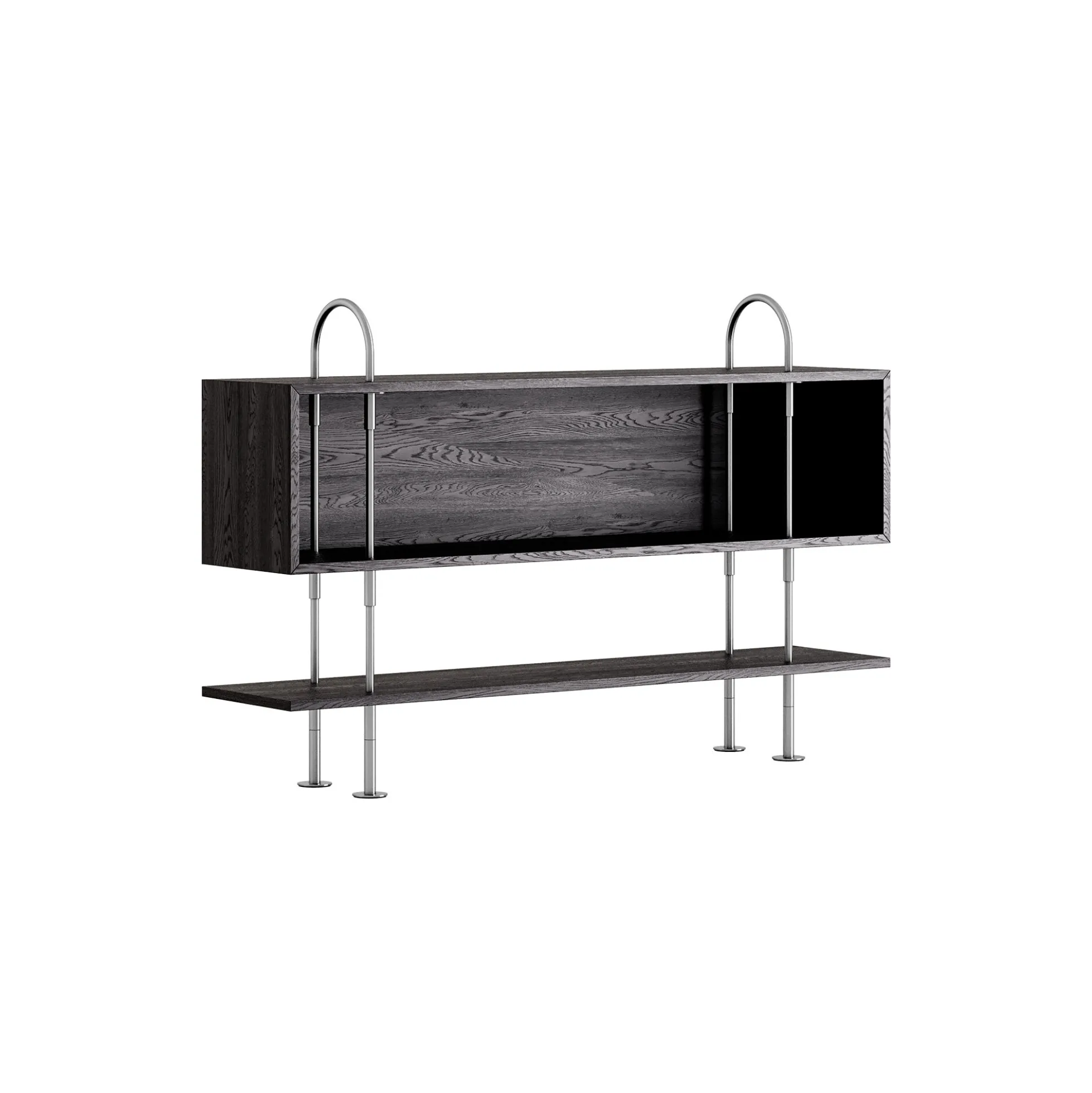 Keen Shelving, steel/ash veneer