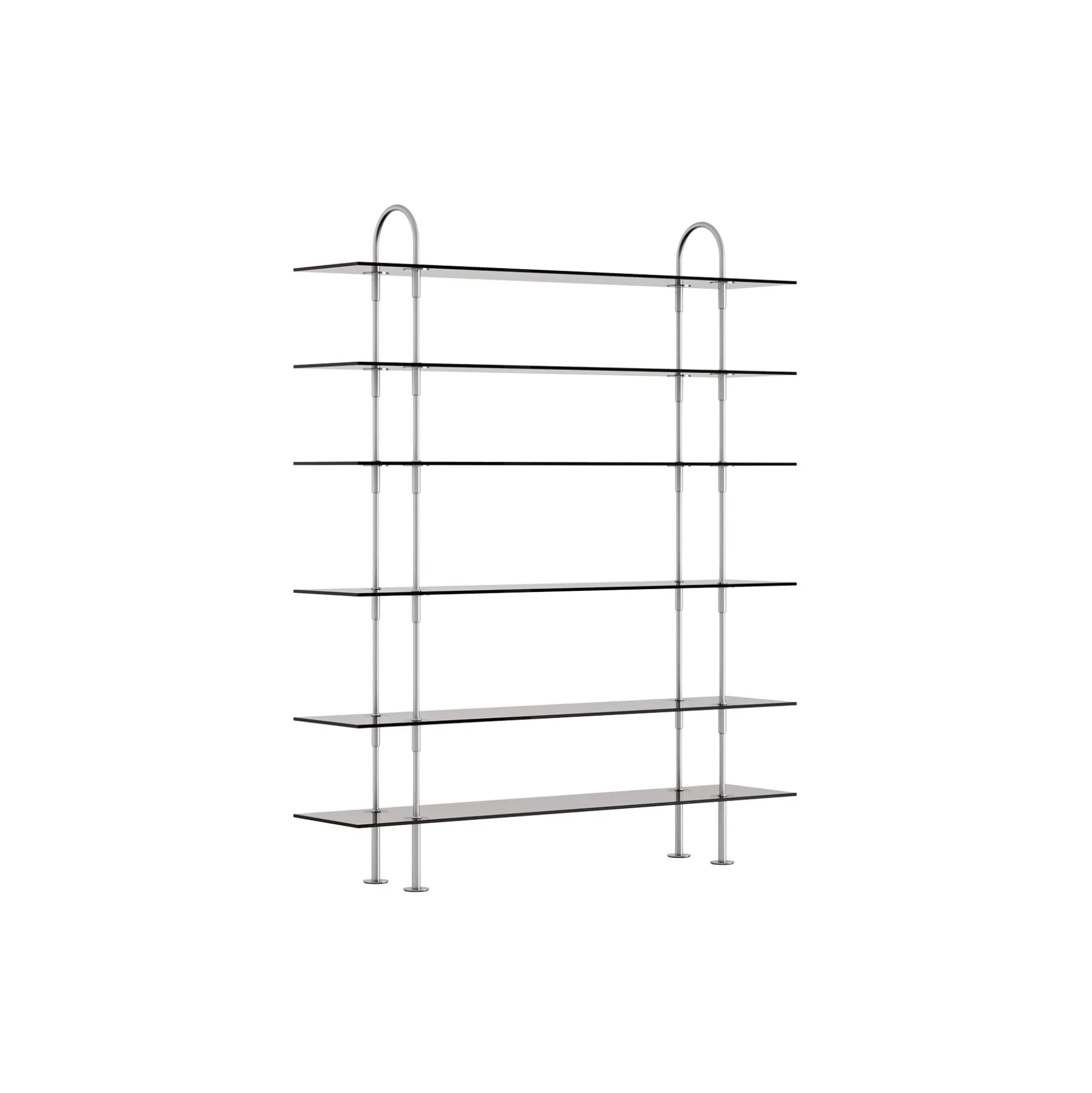 Keen Shelving, steel/smoked tempered glass