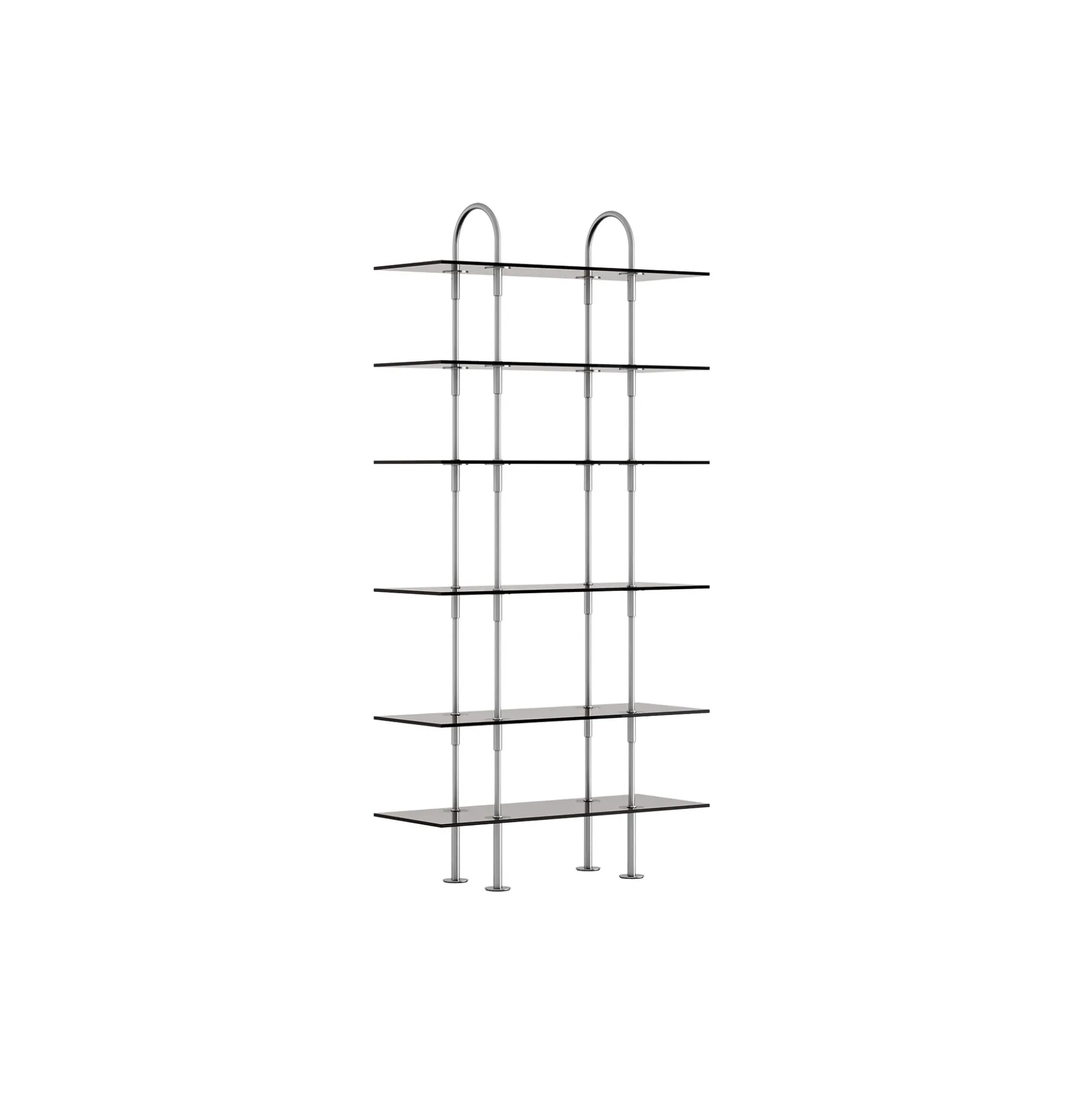 Keen Shelving, steel/smoked tempered glass