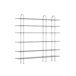 Keen Shelving, steel/smoked tempered glass