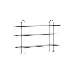 Keen Shelving, steel/smoked tempered glass