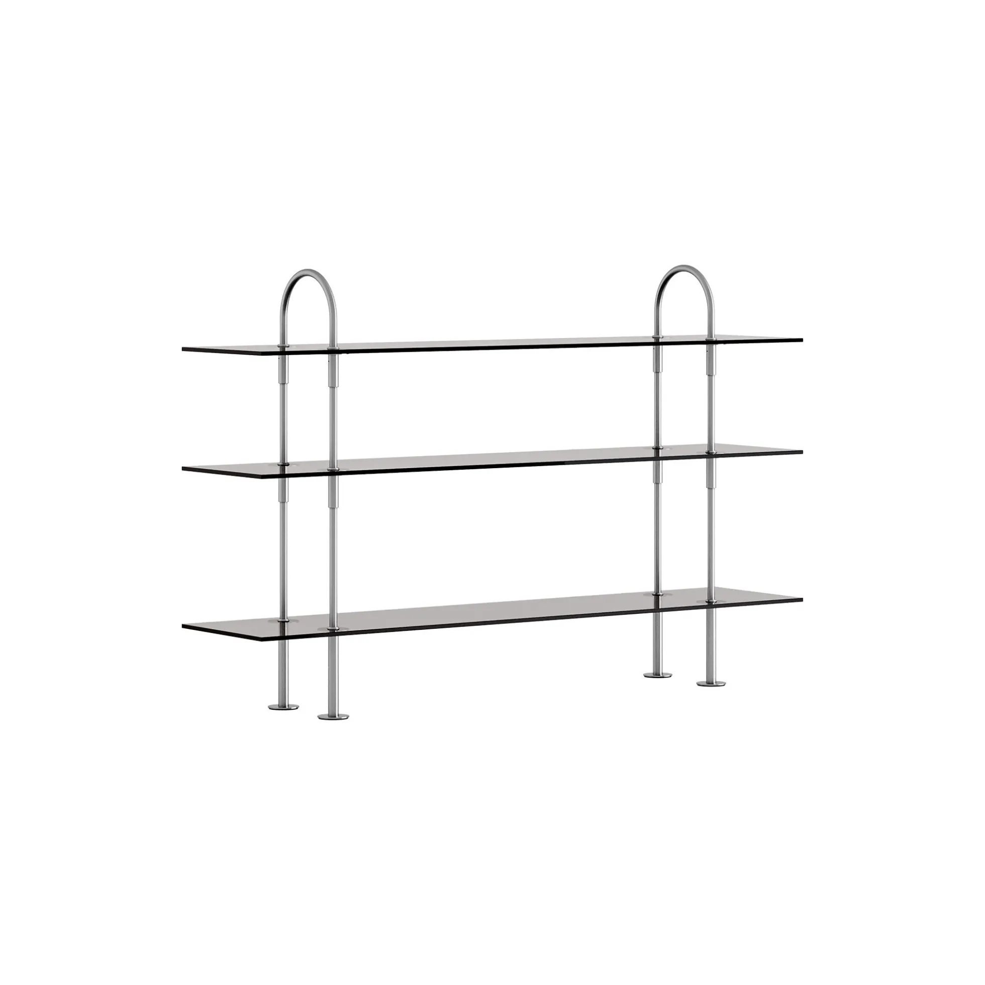 Keen Shelving, steel/smoked tempered glass