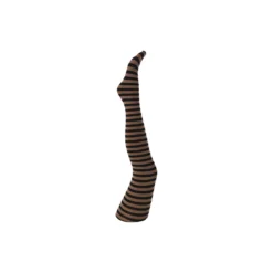 Klara stripe tights, camel and black stripe
