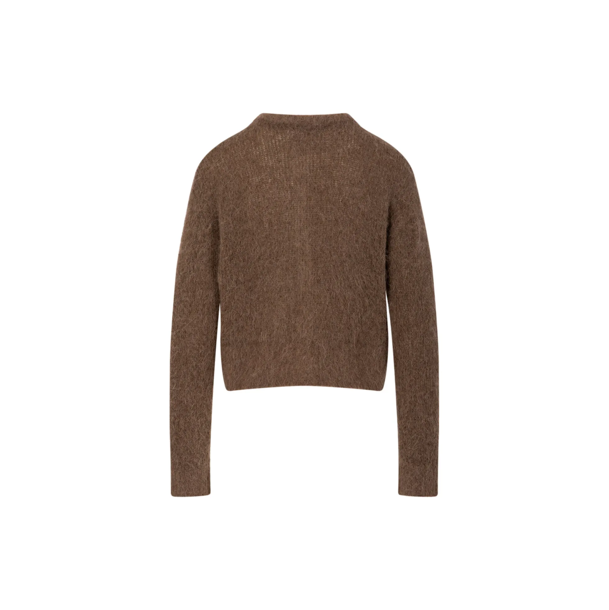 Knit cardigan in alpaca, mocca mousse