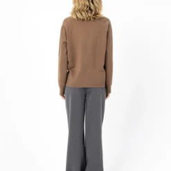 Knit cardigan, mocca mousse
