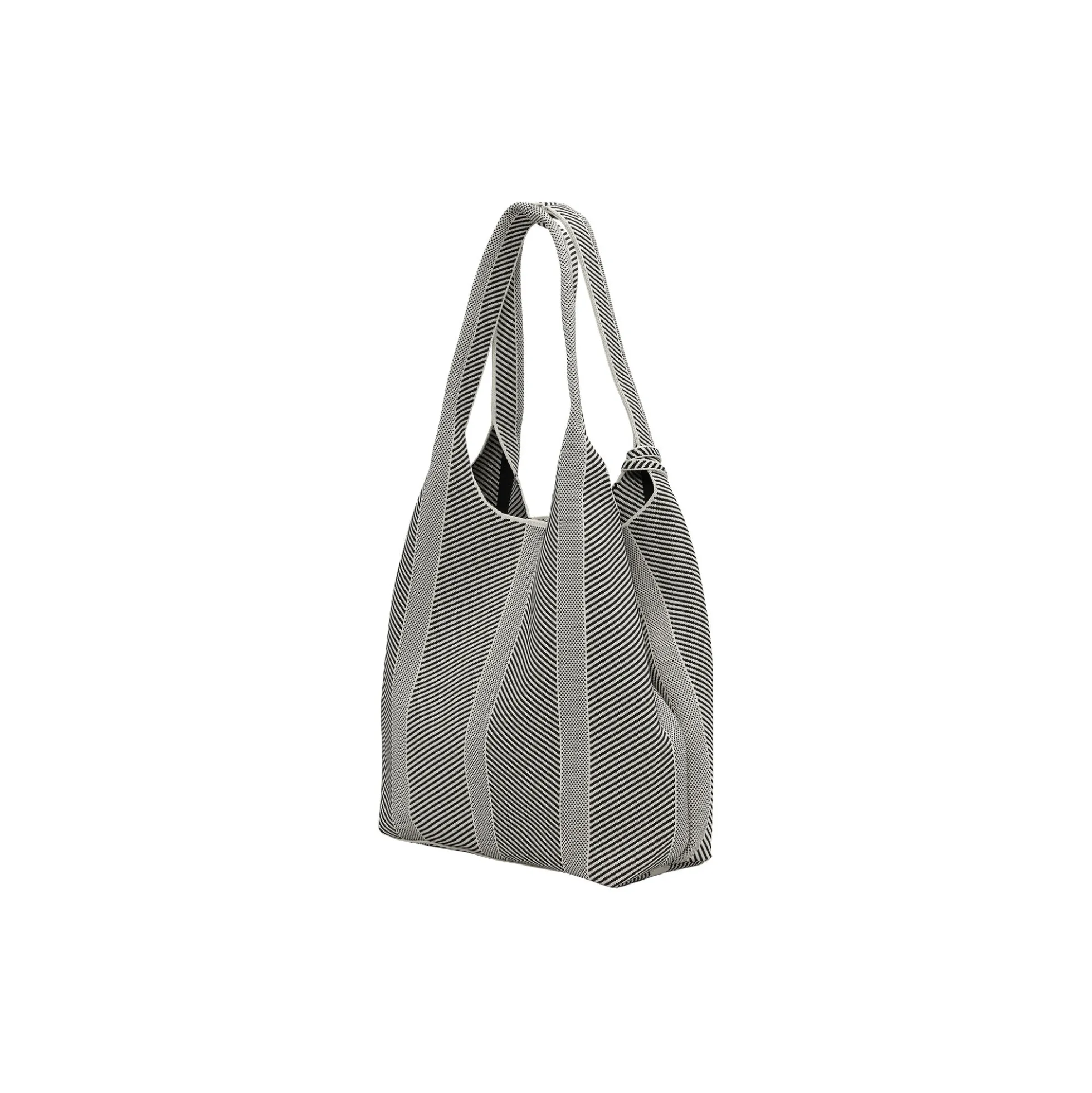 Knitted Bag, milk creme black