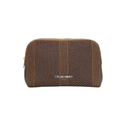 Knitted Makeup Bag, dark indigo buckthorn brown