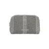 Knitted Makeup Bag, milk creme black