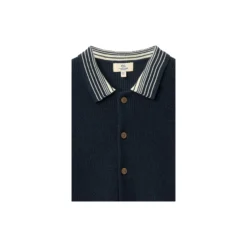 Knitted Pattern Shirt w. Contrast