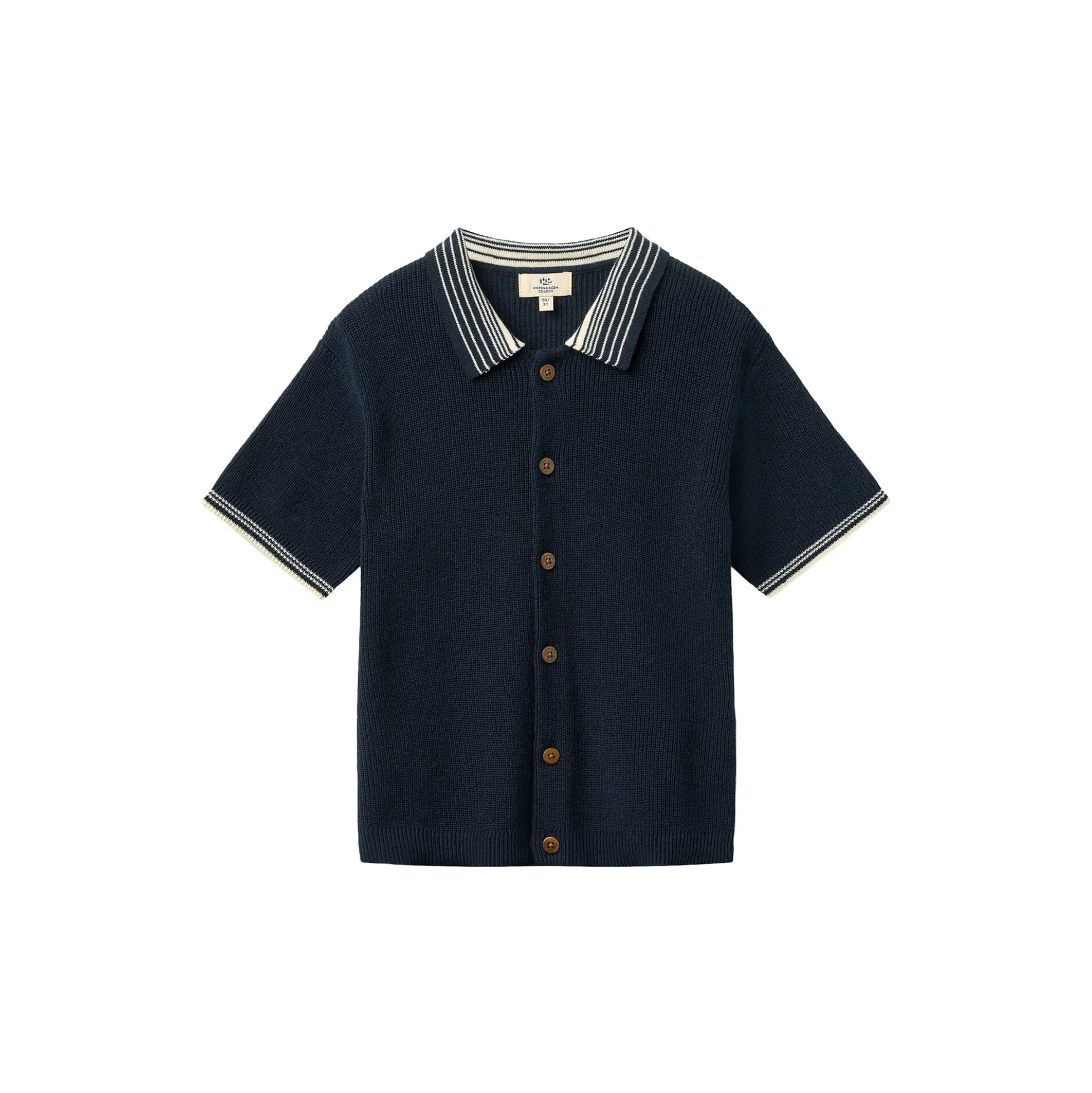 Knitted Pattern Shirt w. Contrast