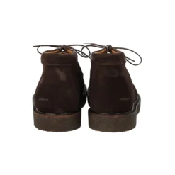 Lace-up shoe with decorative trim, dark brown