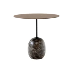 Lato Table LN9 Lounge Table, Emparador marble/walnut