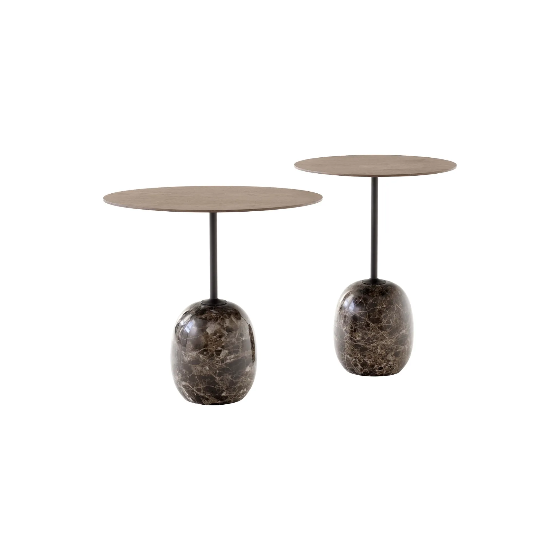 Lato Table LN9 Lounge Table, Emparador marble/walnut