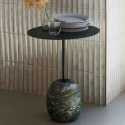 Lato Table LN9 Lounge Table, Verde Alpi marble/deep green