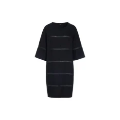 Lazy linen kjole med paneler, black