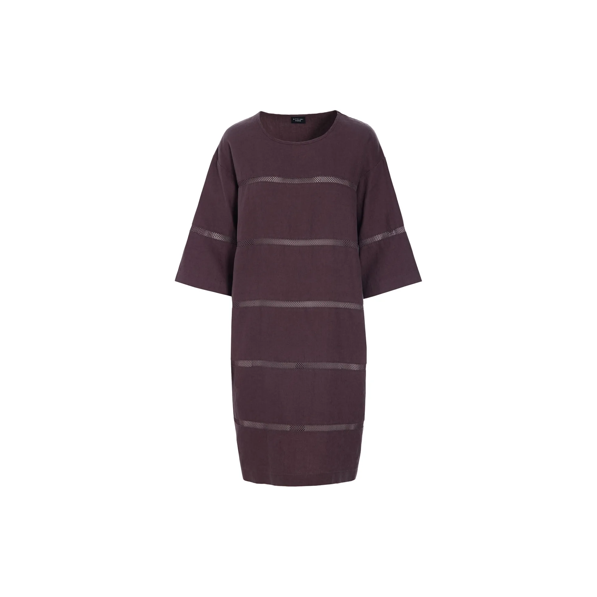 Lazy linen kjole med paneler, raisin